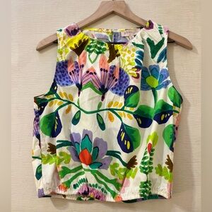 Bold Tropical Floral Blouse - Women’s Medium Multicolor - Shell Tank Island